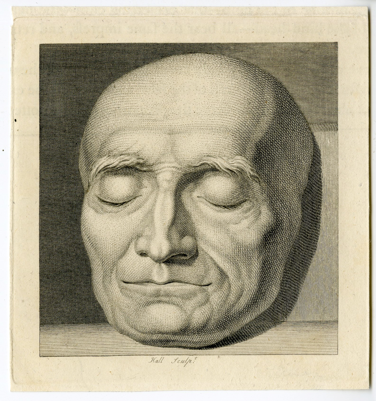 , Antique Print – DEATH MASK-C. HEIDEGGER-HALL after LIPS – c.1795, Pictura Antique Prints