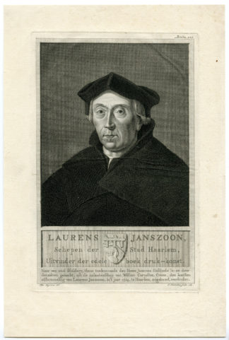 Antique Print - COSTER-HAARLEM-INVENTOR-BOOK PRINTING-HOUBRAKEN after JELGERSMA - 1764