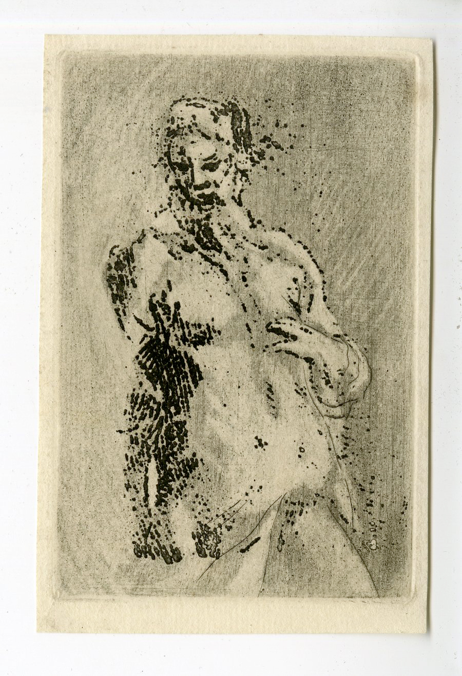 , Antique Print – NUDE MALE FIGURE WITH BEARD. INTERESTING PRINT OF AN ALMOST IMPRESSIONISTIC SCENE-PHILIPS after unknown artist – 1766, Pictura Antique Prints