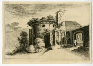 Antique Print - LANDSCAPE PRINT-ROMAN TEMPLE-ROMAN-RUIN-PHILIPS after BREENBERGH - 1766