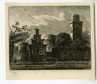 Antique Print - LANDSCAPE-HOUSE-STEPPED GABLE-CITY WALL-PHILIPS after unknown artist - 1766