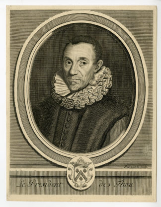 Antique Print - PORTRAIT-JACQUES AUGUSTE DE THOUS-FRENCH HISTORIAN-LUBIN after unknown artist - 17th c.