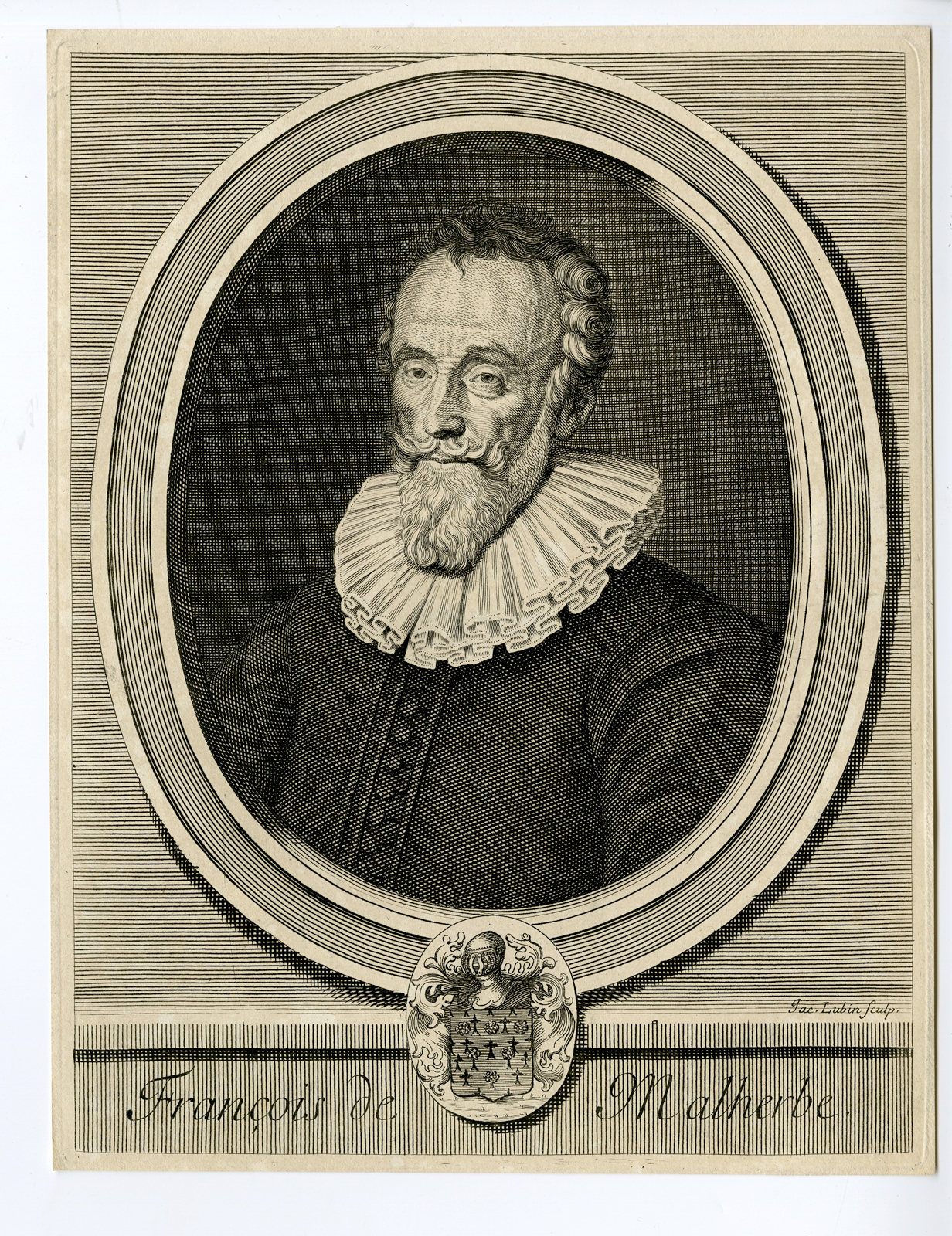 , Antique Print – FRANCOIS DE MALHERBE- FRENCH TRANSLATOR-LUBIN after unknown artist – 17th c., Pictura Antique Prints