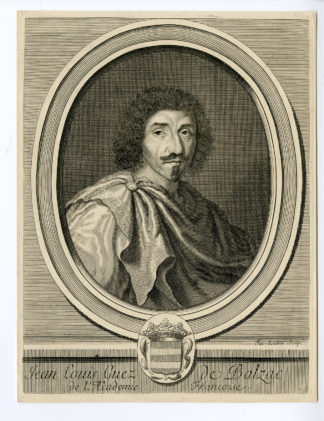 Antique Print - JEAN LOUIS GUEZ DE BALZAC-FRENCH AUTHOR-LUBIN after unknown artist - 17th c.