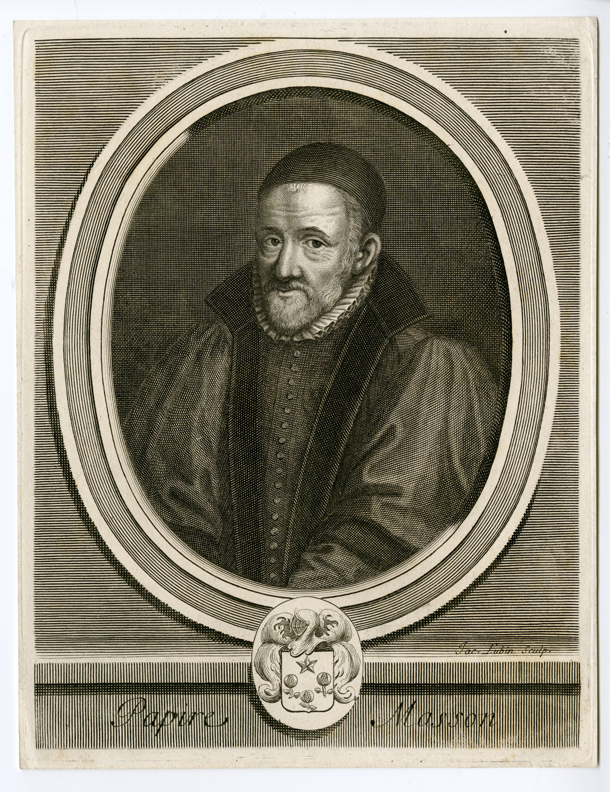 , Antique Print – PAPIRE MASSON-FRENCH HUMANIST HISTORIAN-LUBIN after unknown artist – 17th c., Pictura Antique Prints