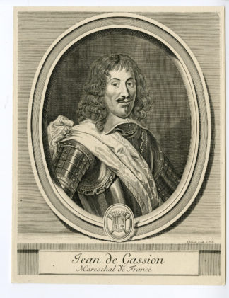 Antique Print - JEAN DE GASSION-MARSHAL OF FRANCE-EDELINCK after unknown artist - 17th c.