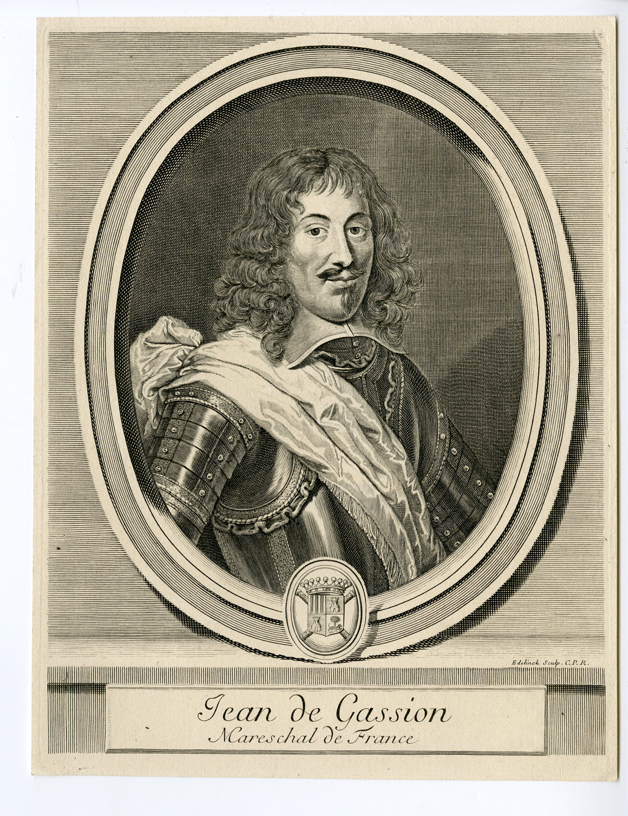 , Antique Print – JEAN DE GASSION-MARSHAL OF FRANCE-EDELINCK after unknown artist – 17th c., Pictura Antique Prints