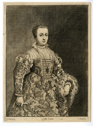 Antique Print - PORTRAIT LADY-JAN VAN TROYEN-JACOPO TINTORETTO-FLEMISH-VAN TROYEN after J. TINTORETTO - 1673
