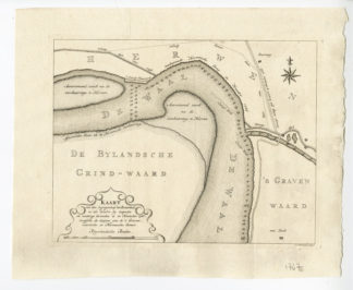 Rare Antique Map - WAAL RIVER-HERWEN-BIJLAND - KREVELT - HOUTTUYN - 1767