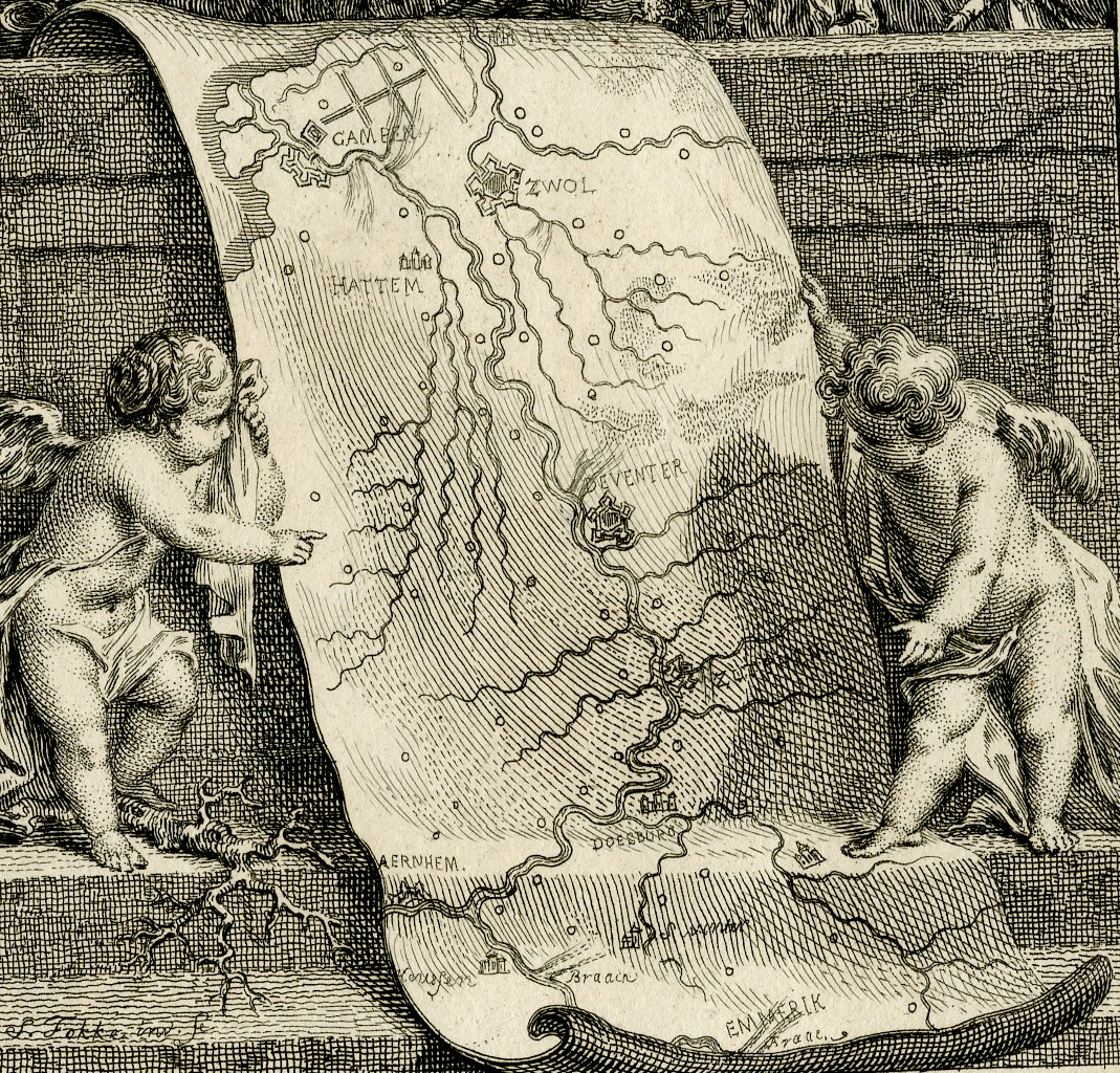 , Rare Antique Print / Map – DIKE BREAK-FLOODING-RIJN-IJSSEL – FOKKE – HOUTTUYN – 1754, Pictura Antique Prints