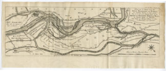 Antique Map - WAAL-RHINE RIVER-HERWEN-BIJLAND-PANNERDEN - KREVELT - HOUTTUYN - 1766