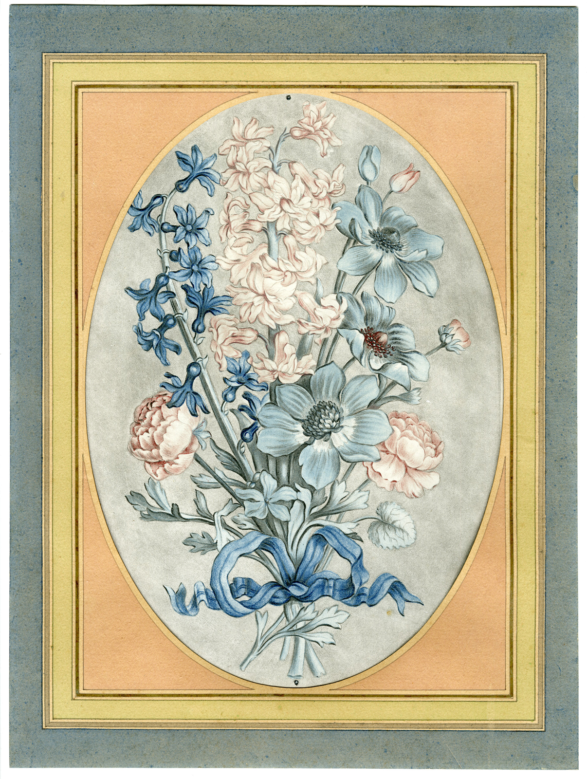 , Antique Print – BOUQUET OF FLOWERS-ROUBILLAC after DE CARLÉ – 1782, Pictura Antique Prints