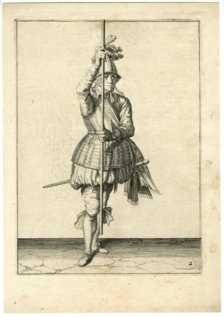 Antique Print - MILITARY-PIKE-LANSQUENETS-LANCE-PL.2-DE GHEYN after own design - 1608