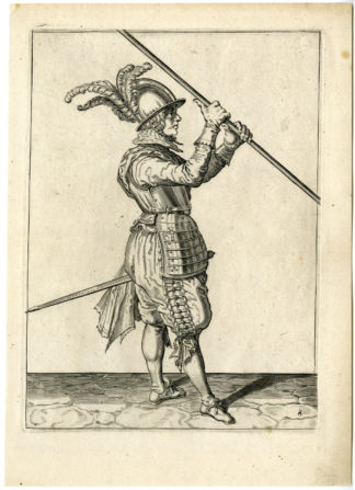 Antique Print - MILITARY-PIKE-LANSQUENETS-LANCE-PL.8-DE GHEYN after own design - 1608