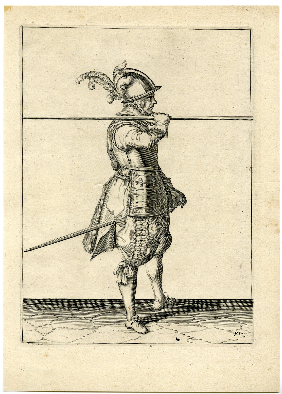 , Antique Print – MILITARY-PIKE-LANSQUENETS-LANCE-PL.10-DE GHEYN after own design – 1608, Pictura Antique Prints