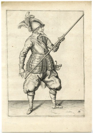 Antique Print - MILITARY-PIKE-LANSQUENETS-LANCE-PL.13-DE GHEYN after own design - 1608