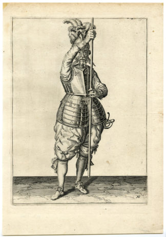 Antique Print - MILITARY-PIKE-LANSQUENETS-LANCE-PL.16-DE GHEYN after own design - 1608