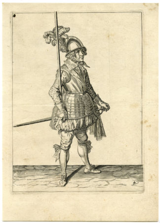 Antique Print - MILITARY-HARQUEBUS-CALIVER-FIRELOCK-PL.4-DE GHEYN after own design - 1608