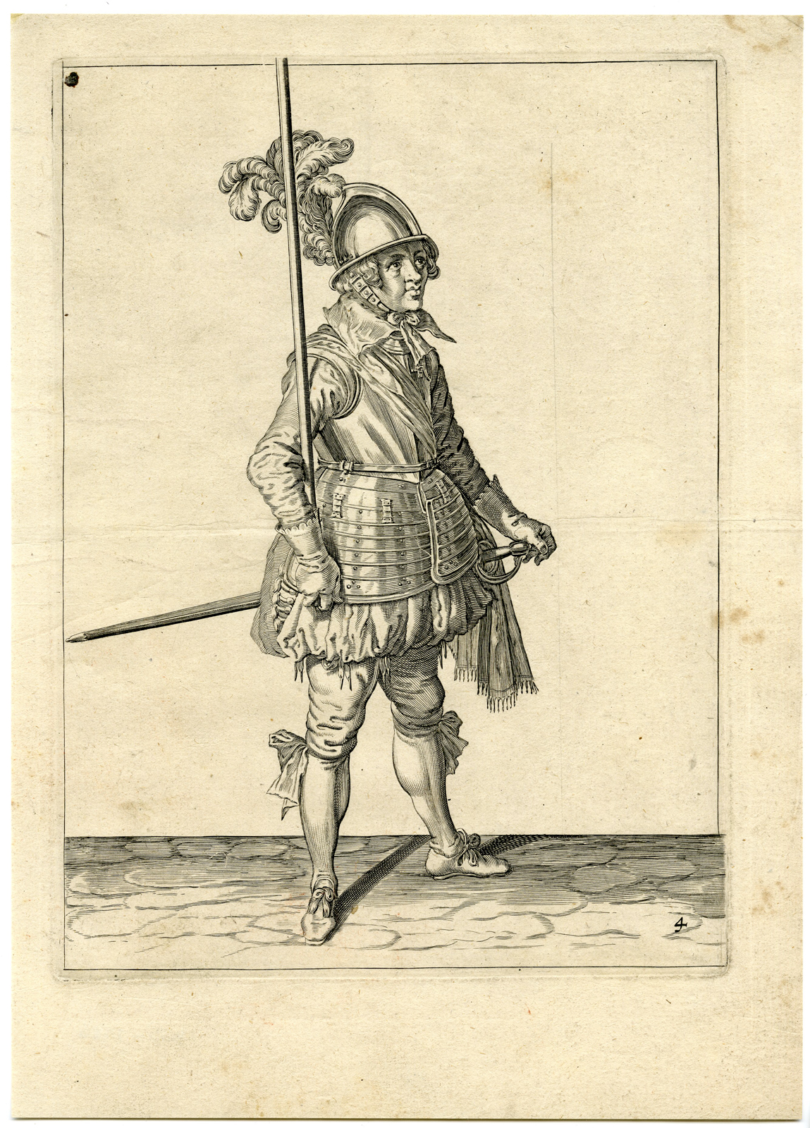, Antique Print – MILITARY-HARQUEBUS-CALIVER-FIRELOCK-PL.4-DE GHEYN after own design – 1608, Pictura Antique Prints