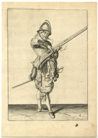 Antique Print - MILITARY-HARQUEBUS-CALIVER-FIRELOCK-PL.8-DE GHEYN after own design - 1608