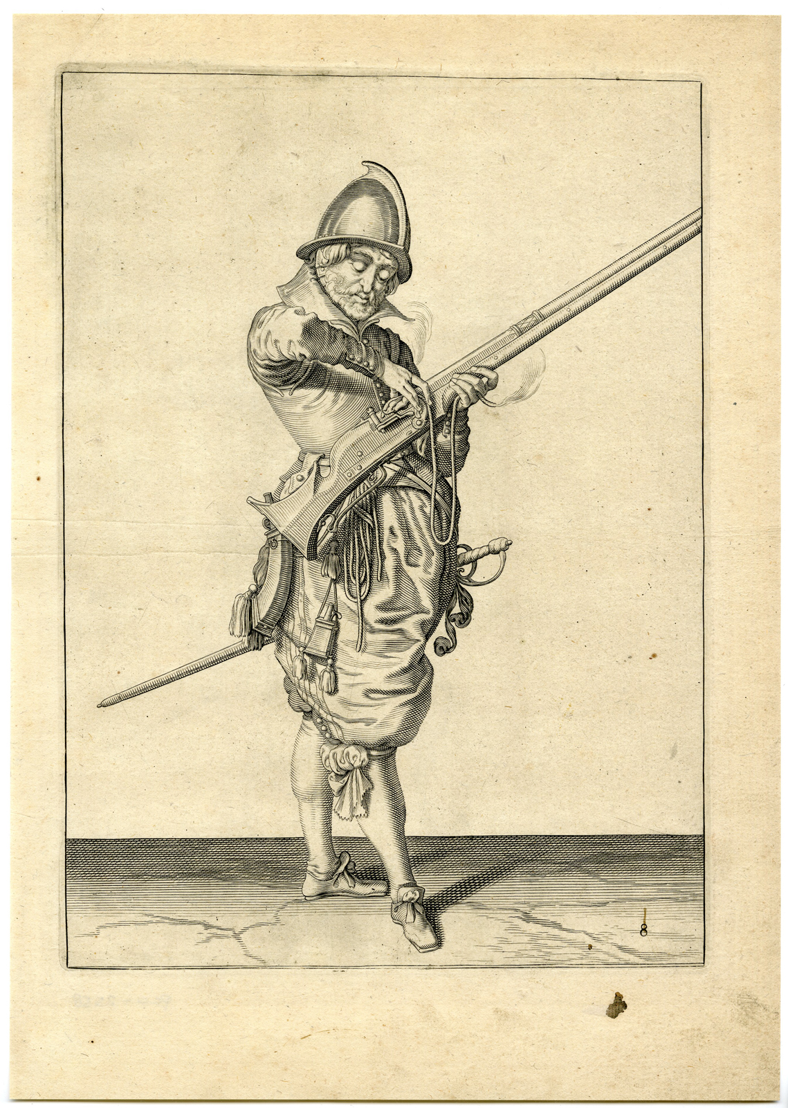 , Antique Print – MILITARY-HARQUEBUS-CALIVER-FIRELOCK-PL.8-DE GHEYN after own design – 1608, Pictura Antique Prints