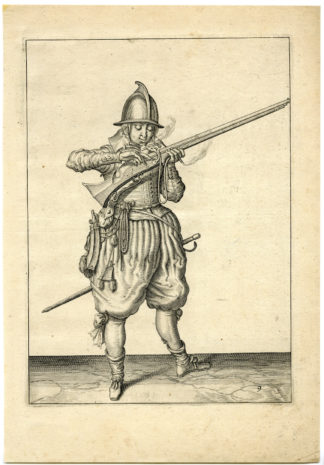 Antique Print - MILITARY-HARQUEBUS-CALIVER-FIRELOCK-PL.9-DE GHEYN after own design - 1608