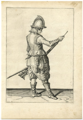 Antique Print - MILITARY-HARQUEBUS-CALIVER-FIRELOCK-PL.26-DE GHEYN after own design - 1608