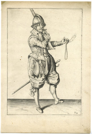 Antique Print - MILITARY-HARQUEBUS-CALIVER-FIRELOCK-PL.32-DE GHEYN after own design - 1608