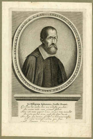 Antique Print - JOHANNES CRELLIUS-THEOLOGIAN-PORTRAIT-VISSCHER after unknown artist - c.1670