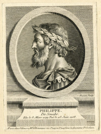 Antique Print - PHILIP OF SWABIA-KING OF GERMANY-PORTRAIT-BASAN after unknown artist - c. 1780