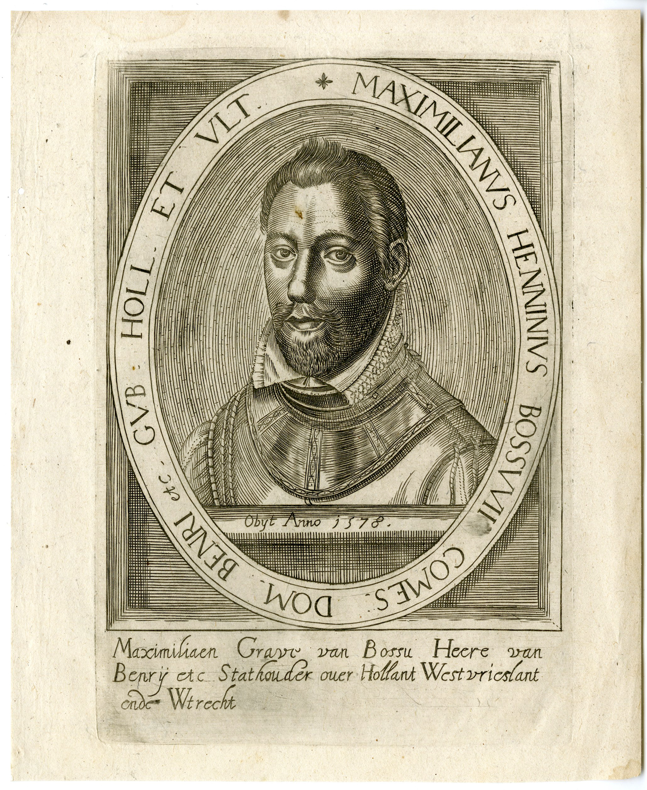 , Antique Print – MAXIMILIEN DE HENIN LIETARD-COUNT-BOSSU-PORTRAIT-VAN METEREN – 1642, Pictura Antique Prints