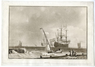 Antique Print - SEASCAPE-SHIPS-SAILING VESSEL-APOSTOOL after BACKHUYSEN - 1792