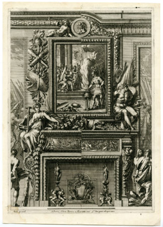 Antique Print - MANTLE-CHIMNEY PIECE-ITALIAN STYLE-ROMAN-LEPAUTRE after own design - 1663