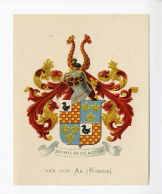 Antique Print - VAN DER AA (ROBIDÉ)-COAT OF ARMS-FAMILY CREST-WENNING after VORSTERMAN - 1885