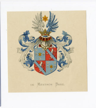Antique Print - DE MENTHON BAKE-COAT OF ARMS-FAMILY CREST-WENNING after VORSTERMAN - 1885