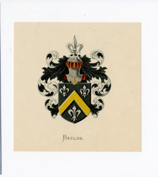 Antique Print - BAELDE-COAT OF ARMS-FAMILY CREST-WENNING after VORSTERMAN - 1885