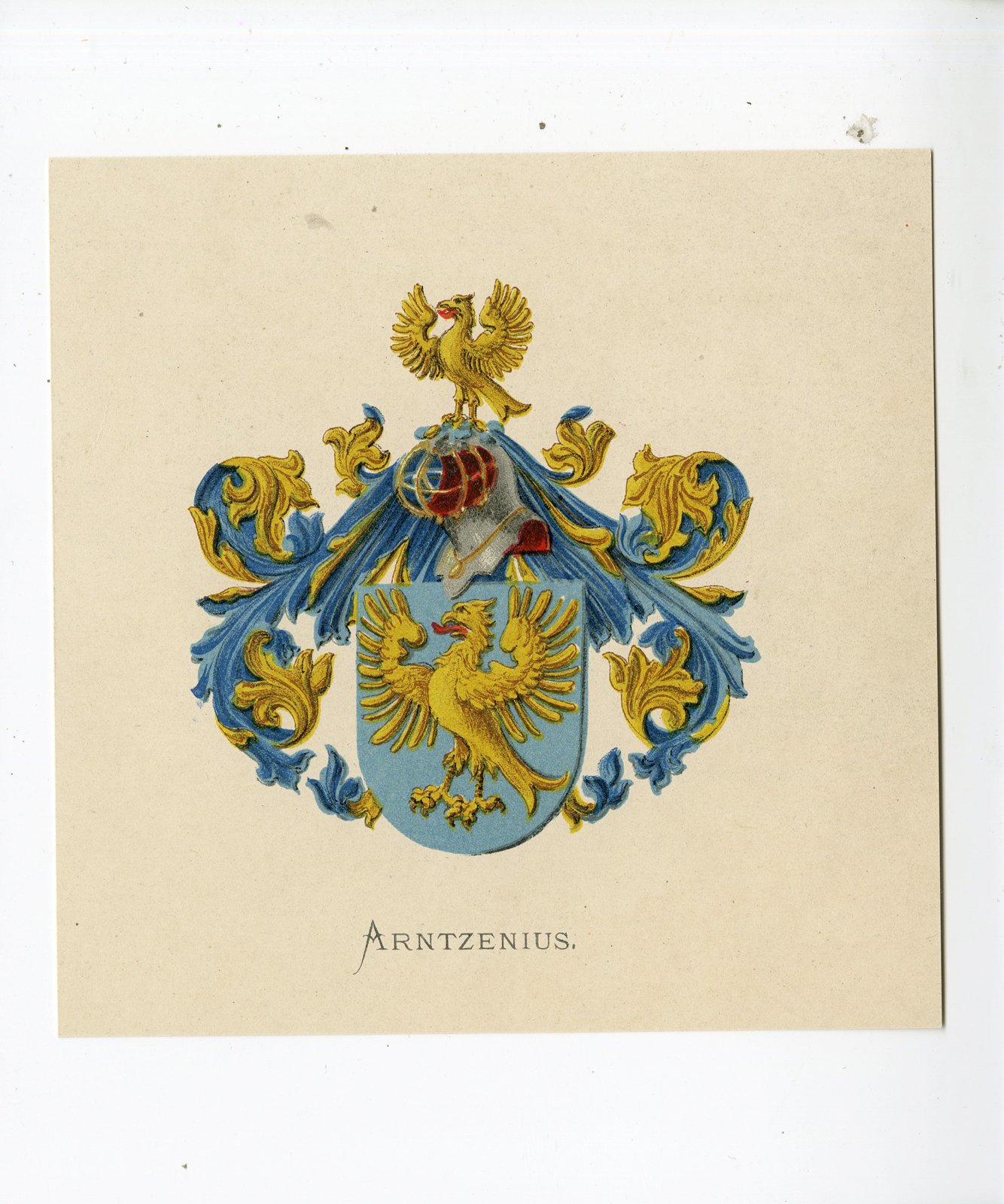 , Antique Print – ARNTZENIUS-COAT OF ARMS-FAMILY CREST-WENNING after VORSTERMAN – 1885, Pictura Antique Prints