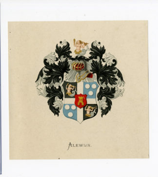 Antique Print - ALEWIJN-COAT OF ARMS-FAMILY CREST-WENNING after VORSTERMAN - 1885