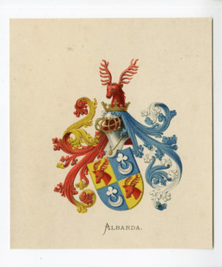 Antique Print - ALBARDA-COAT OF ARMS-FAMILY CREST-WENNING after VORSTERMAN - 1885
