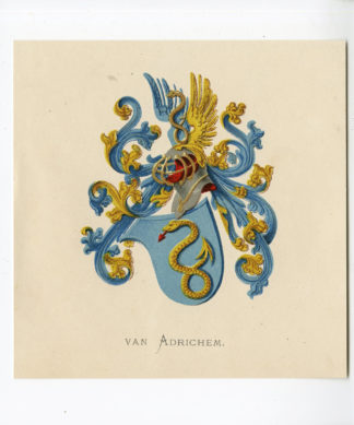 Antique Print - VAN ADRICHEM-COAT OF ARMS-FAMILY CREST-WENNING after VORSTERMAN - 1885