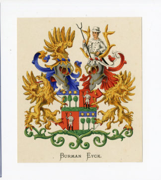 Antique Print - BURMAN EYCK-COAT OF ARMS-FAMILY CREST-WENNING after VORSTERMAN - 1885