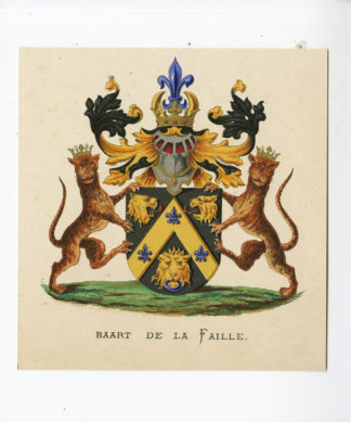 Antique Print - BAART DE LA FAILLE-COAT OF ARMS-FAMILY CREST-WENNING after VORSTERMAN - 1885