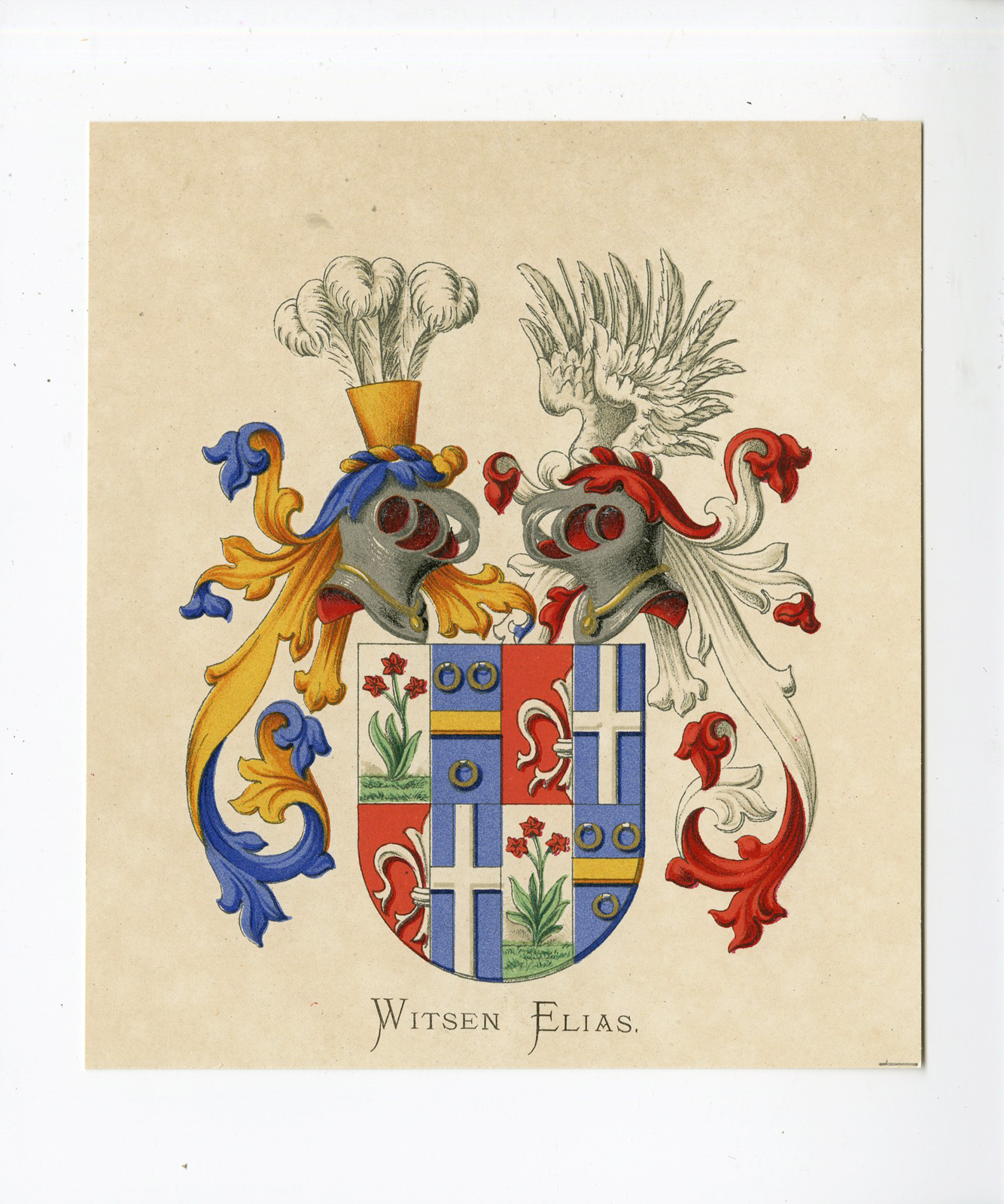 Pco 5133 416x499 Antique Print - WITSEN ELIAS-COAT OF ARMS-FAMILY CREST-WENNING after VORSTERMAN - 1885