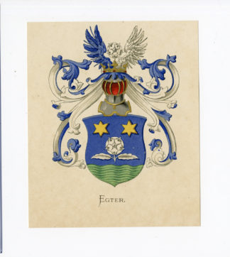 Antique Print - EGTER-COAT OF ARMS-FAMILY CREST-WENNING after VORSTERMAN - 1885