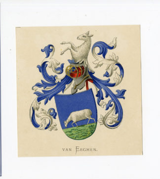Antique Print - VAN EEGHEN-COAT OF ARMS-FAMILY CREST-WENNING after VORSTERMAN - 1885