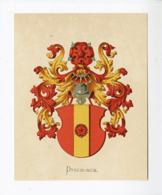 Antique Print - DYSERINCK-COAT OF ARMS-FAMILY CREST-WENNING after VORSTERMAN - 1885