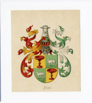 Antique Print - DOZY-COAT OF ARMS-FAMILY CREST-WENNING after VORSTERMAN - 1885