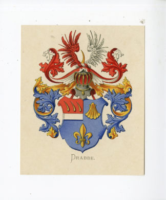 Antique Print - DRABBE-COAT OF ARMS-FAMILY CREST-WENNING after VORSTERMAN - 1885