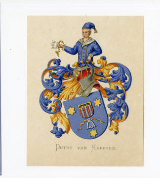 Antique Print - DUTRY VAN HAEFTEN-COAT OF ARMS-FAMILY CREST-WENNING after VORSTERMAN - 1885