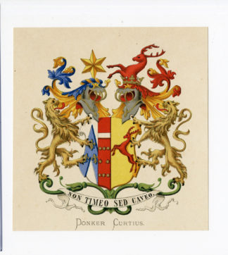 Antique Print - DONKER CURTIUS-COAT OF ARMS-FAMILY CREST-WENNING after VORSTERMAN - 1885